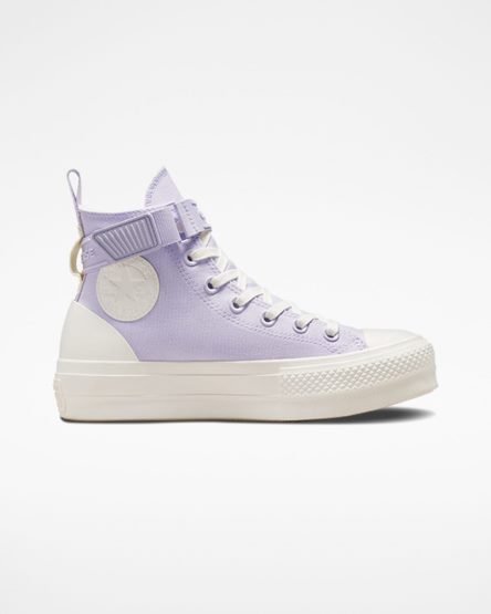 Women's Converse Chuck Taylor All Star Lift Utility Strap High Top Platform Shoes Purple / Purple | AU E0965F